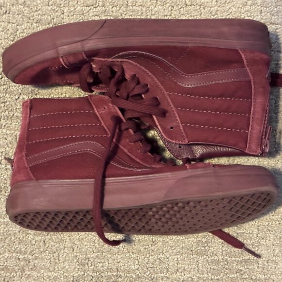 Burgundy Vans Sk8 Hi, womens 9 - Picture 2 of 4